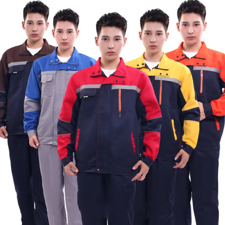 Wholesale Hot Sale Spring Workwear Jacket and Pants Work Scrub Uniform Custom Construction Suit Overalls Car Repair Clothes