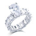 Sun Star TL-407 New Arrival Wholesale Women's Engagement Rhodium Plated S925 Sterling Silver Pear Cut CZ Big Zirconia Ring