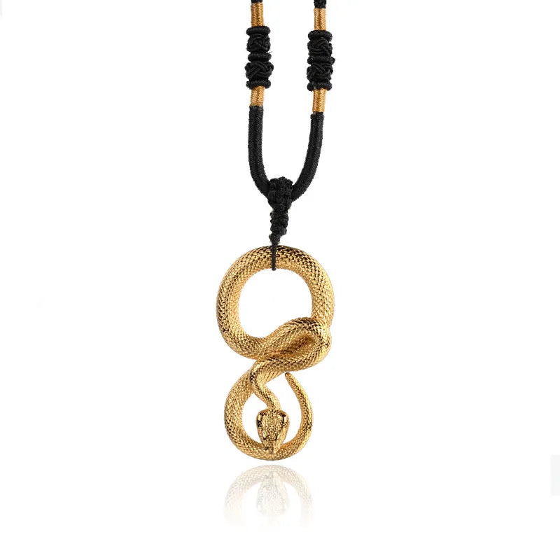SS8-494P Steel Soldier  Fashion Vintage Women Men Snake Stainless Steel Pendant Chain Necklace Jewelry