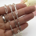 GP 1.05mm - 3.5mm Flat Paper Clip Bulk Chain Roll S925 Silver Permanent Jewelry Chains Making Paperclip Bulk Chain Wholesale