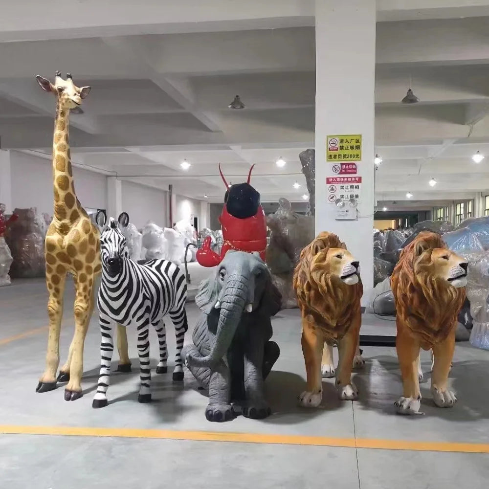 Artificial Jungle Safari Giraffe Animal Theme Park Playground Animal Elephant Model for Event Props