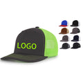 Custom Logo Men's Six-Panel Retro Adjustable Neon Mesh Trucker Summer Caps Twill Outdoors Cap Common for Outdoor Activities
