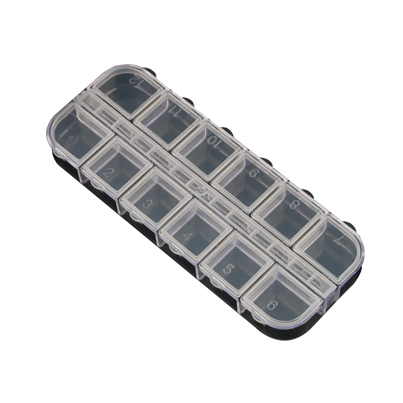 OEM/ODM Nail Art DIY Crafts Jewelry Beads Organizer 12 Grids Empty Plastic Nail Accessories Storage Box