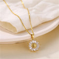 New Arrival 18K Gold Plated Stainless Steel Zircon Necklace Sunflower Necklace for Women and Girls