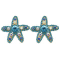 Women's Summer Fashion Starfish Stud Earrings with Cute Rhinestone Cute Pendant Design for Party Anniversary Jewelry Gifts