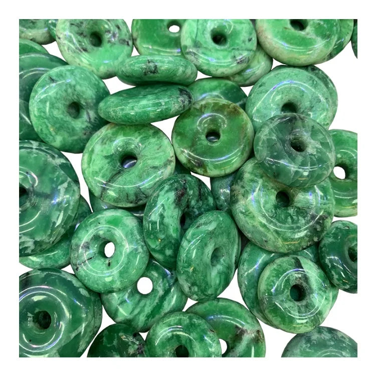 Malaysia Gemstone Natural jade donut green color   genuinejewellery donut jewelry making