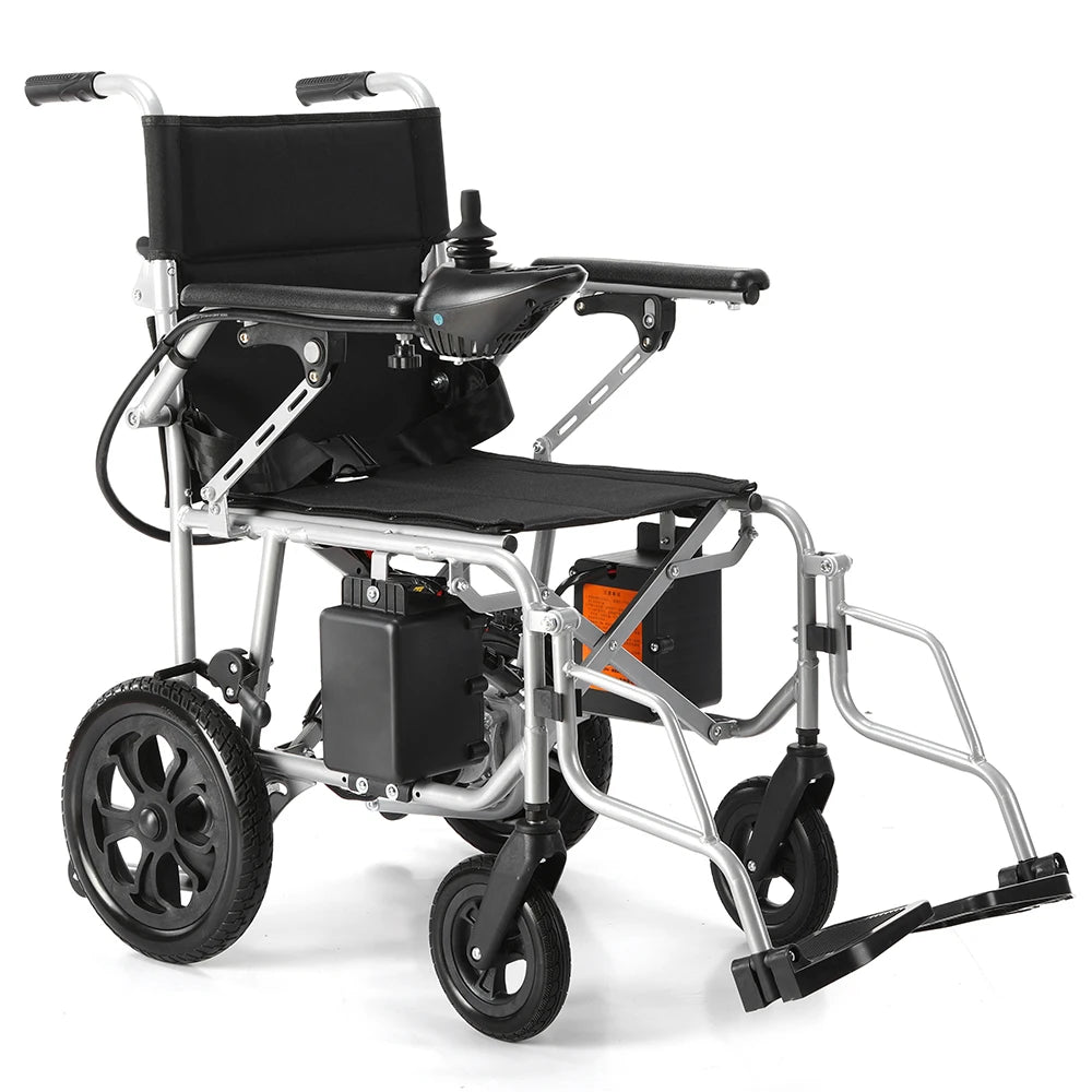 500W High Power Motor Steel Power Folded Wheelchair Portable Compact Electric Wheelchair Outdoor Travel for Disabled Seniors