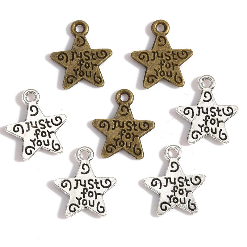 100pcs/bag 2 Color Antique Silver Color Starfish Charms Zinc Alloy Necklaceearring Bracelet Jewelry DIY Handmade D763