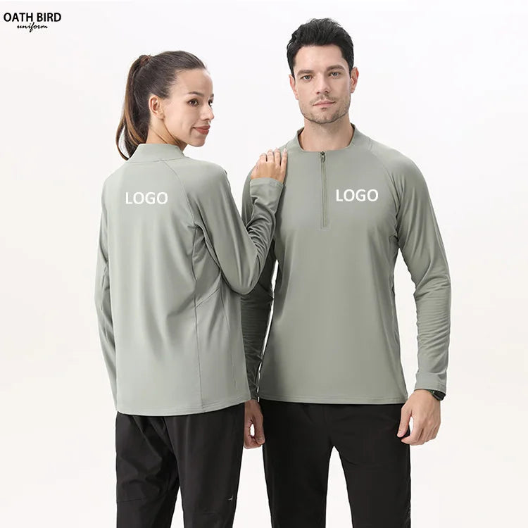 Custom LOGO DTF Printing Fitness Workout Tshirt Half Quarter Zip Sports Top Silk Screen Printing Training Gym Shirt for Women