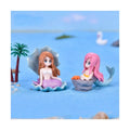 Hot Style Miniature Resin Mermaid Figurines Resin Crafts Mini Mermaid Dolls Toy With Shell Garden Decor Aquarium Decoration