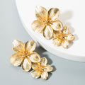 LUOXIN Wholesale Hot Selling Fashion Gold Plated Flowers Hoop Earrings for Women