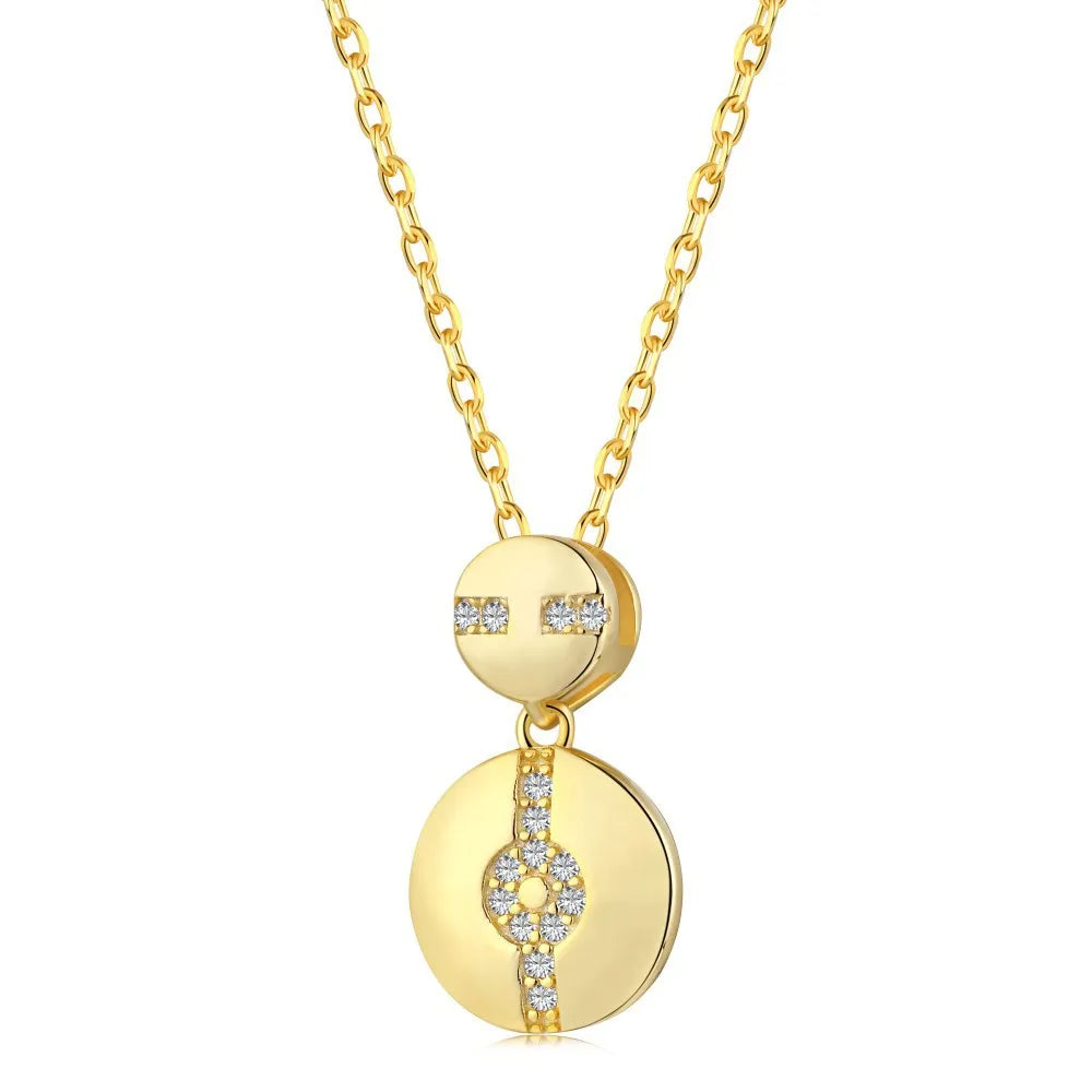 Fine Silver Jewelry for Women Cubic Zirconia Paved CZ Clear Stone Gold Vermeil Charm Pendants for Parties Engagements Chains
