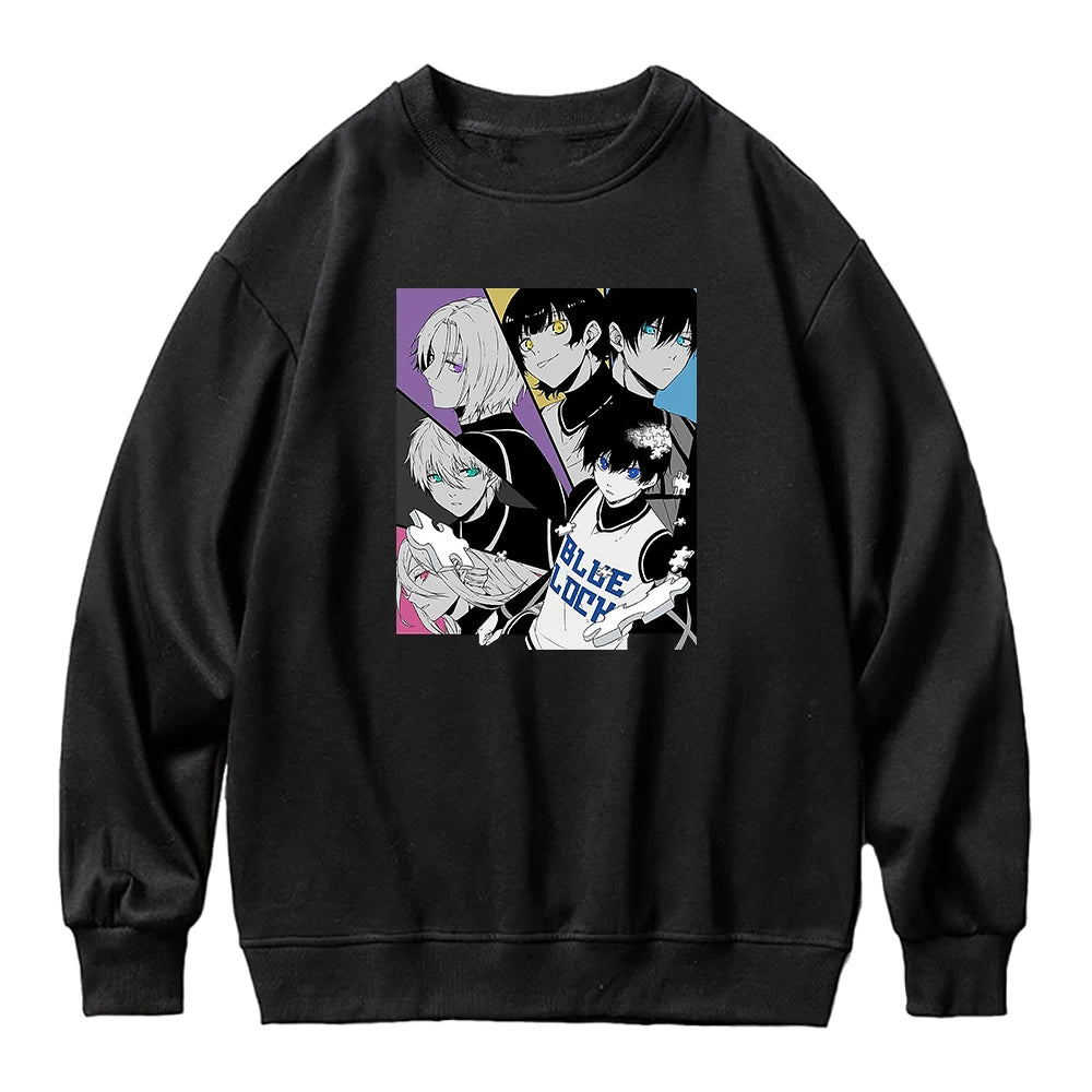 Fitspi Hoodies Football Soccer Anime Print Streetwear Men Women Fashion Oversized O-neck Sweatshirts Pullovers Clothes
