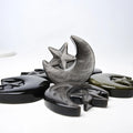 Wholesale Customizable Silver and Golden Obsidian with Star Moon Design Feng Shui Stone Crafts for Home Decoration