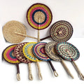 Vietnamese Woven Seaweed Grass Round Wall DecorationHanging Fan Colorful Unique Bridesmaid Wedding Decorations Souvenirs Guests'