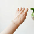 2022 Trendy Stainless Steel Gold Adjustable Linked Finger Ring Bracelet for Wedding Anniversary Party Gifts
