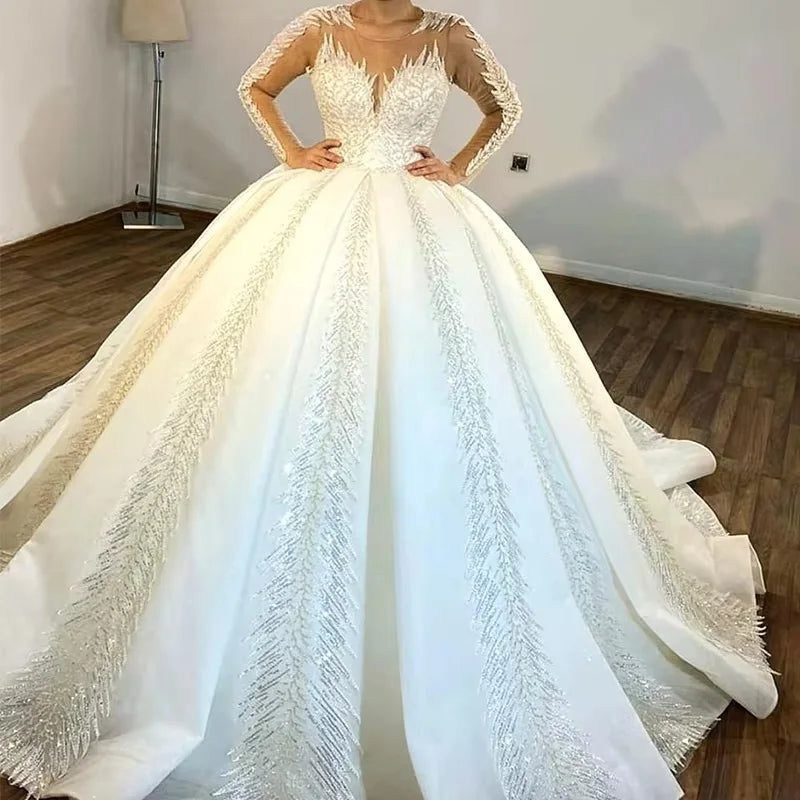 Jancember RSM67235 Long Sleeve Wedding Gown Dress Bridal Wedding Dresses From China