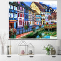5D AB Diamond Painting Scenery Landscape Water City Round Full Drill Painting Canvas Wall Decor Embroidery Accessory Gifts Kits