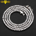 2.5mm Brass Zircon Tennis Chain 1 Row Necklace Hip Hop Bling Jewelry Gold Silver CZ Tennis Chain Necklace Iced Out