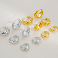Stylish Vintage Titanium Steel Hoop Earrings Smooth Water Drop Design Simple Everything Matching Gift Jewelry