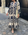 Casual Buttons Front Open Dress High Waist Print Tunic 2026 Spring/Autumn Women Clothes Street Wear Long Shirt Dress