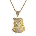 Hip Hop Brass Inlaid Zircon Rope Chain Portrait Pendant Fashionable and Trendy Men's Personalized Necklace Accessories