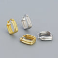 Wholesale Trendy 18k Gold Plated S925 Silver Hoop Earrings Square Ear Buckle Elegant Ins Design for Women