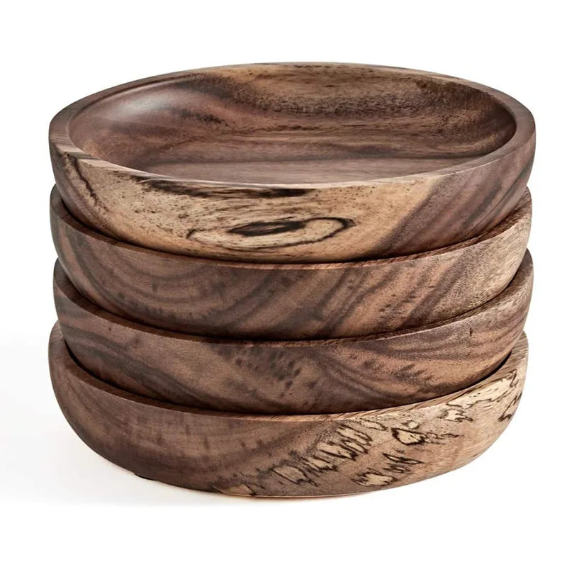 Best Selling Factory Direct Acacia Wood  Custom Logo Round  Cup Mat for Drinking Glasses Tabletop Protection for Any Table Type