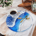 New Ocean Geode Circle Coaster Mold Round Silicone Tray Mold Resin Plaster DIY