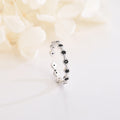 Fashion 925 Silver  Black Zircon Gift Finger Ring for Women