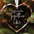 Wedding Gifts for Couples Newlyweds Bridal Shower First Christmas Married Ornament 2026 Heart Custom Glass Ornament