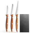 3-Piece Stainless Steel Kitchen Universal Knife Set Wooden Handle Fruit Engraving Carving Knives Set