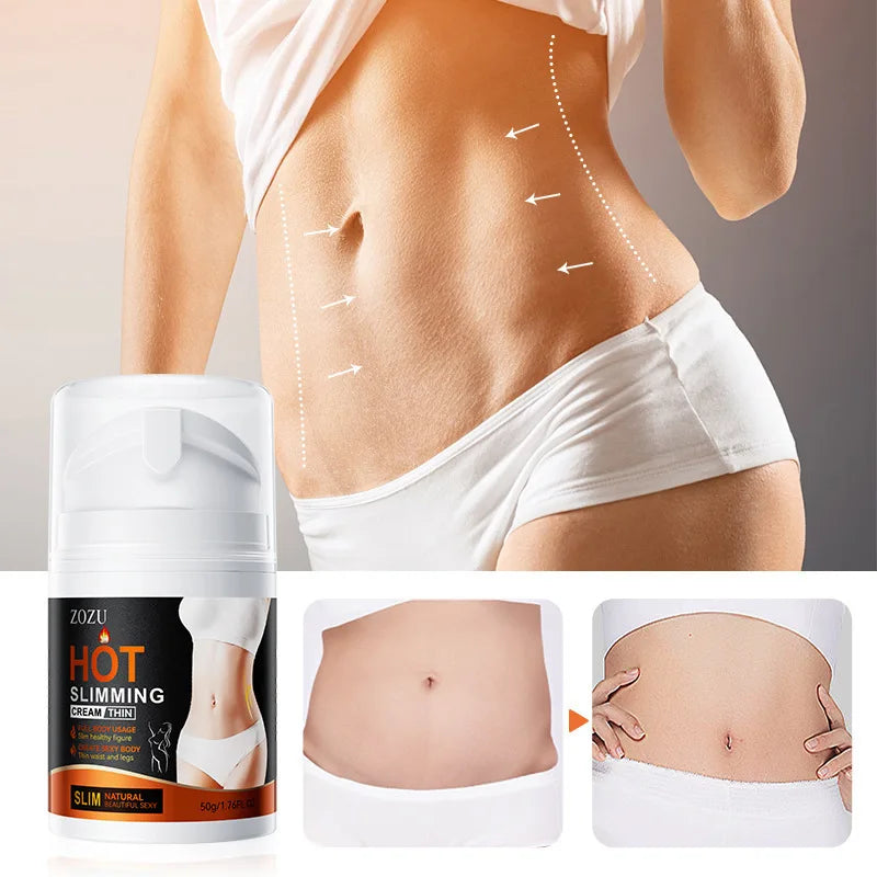 ZOZU 50g Hot Slimming Cream Waist Abdomen Hip Arm Slimming Body Curve Tightening Hot Cream Weight Loss
