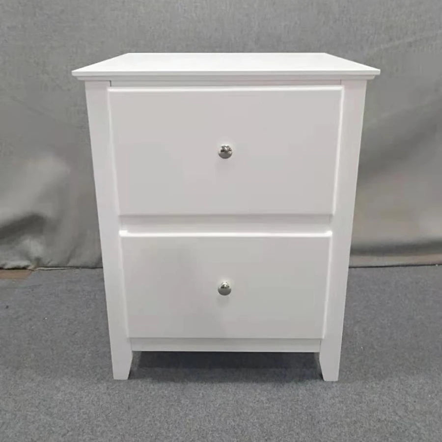 Modern Wooden MDF White Bedside Table Custom Color Cabinet Bedroom Furniture Nightstand With Drawers