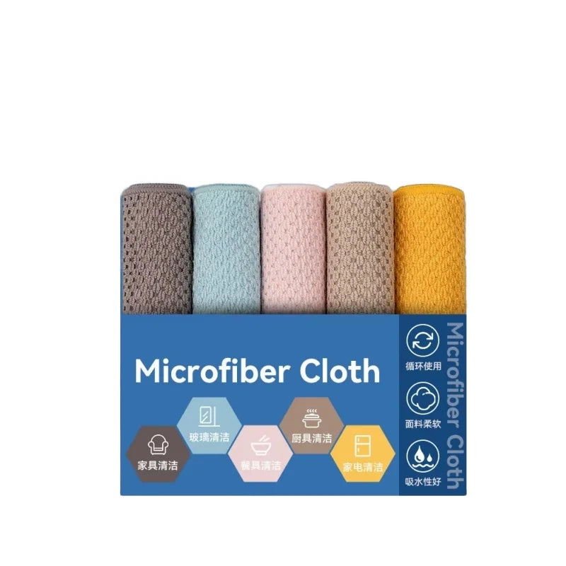 Soft Absorbent Microfiber Corn Design Drawing Cleaning Cloth Waffle Style 300gsm Weight Square Dish Wipe for Kitchen Floor Use