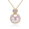 Wholesale Zircon Princess Style Pearl Pendant Natural Freshwater Pearl Necklace Jewelry for Women
