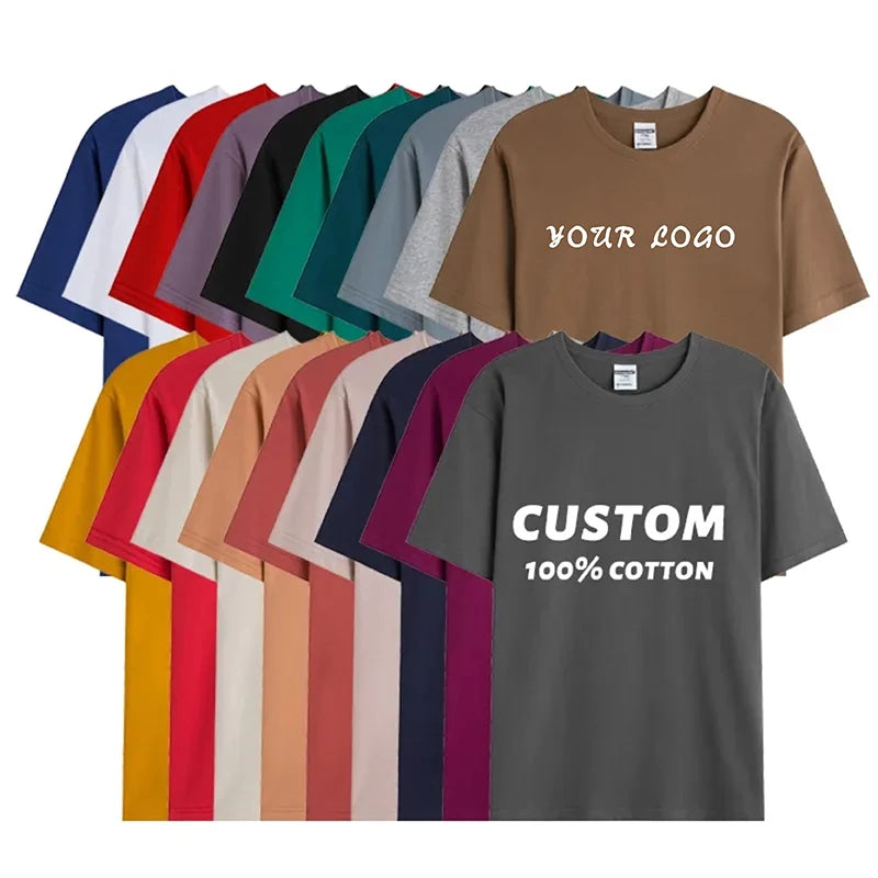 Plain Men's T-shirts  Unisex Puff Printing Blank Graphic Men T -Shirt Custom T-shirts   Cotton Tshirt  for Men