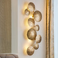 Copper Lustre Gold Lotus Leaf Wall Lamp Vintage Retro Bedside Lamp Living Room Art Decor Home Lighting Fixtures Wall Sconces