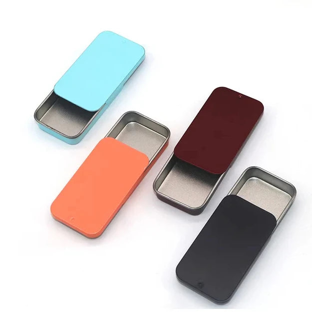Custom Chewing Gum Packaging Rectangle Small Candy Mint Sliding Tin Can OEM ODM Metal Tin Box With Slide Cover