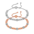 Hot Selling Simple Wrist Chains Stainless Steel CZ Ball Jewelry Fashion Bracelet Accessories Charm 910