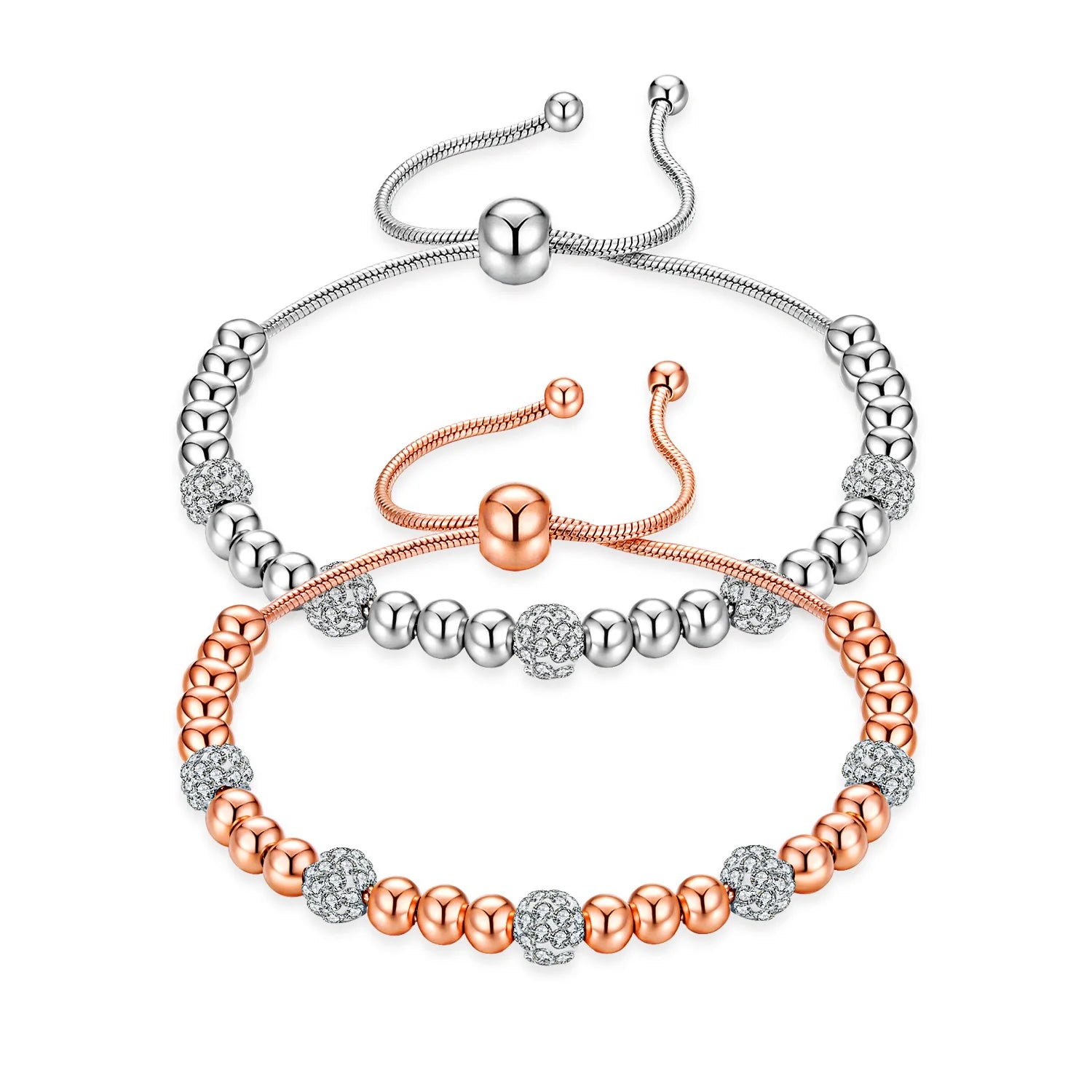 Hot Selling Simple Wrist Chains Stainless Steel CZ Ball Jewelry Fashion Bracelet Accessories Charm 910