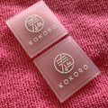 Promotional square logo Transparent Rubber Patchsewing on T-shirt Embossed PVC Rubber Label
