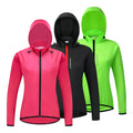 WOSAWE Women's Windproof Cycling Jacket Hooded Riding Bicycle Clothing Windbreaker Reflective Sports Outdoor