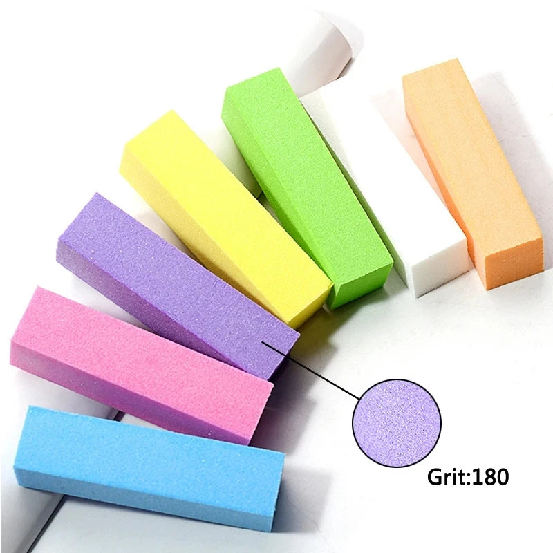Buffing Sanding Nail Files Block Acrylic Professional Polishing Nails Tools Colorful 100/180 Sandpaper Pedicure Manicure