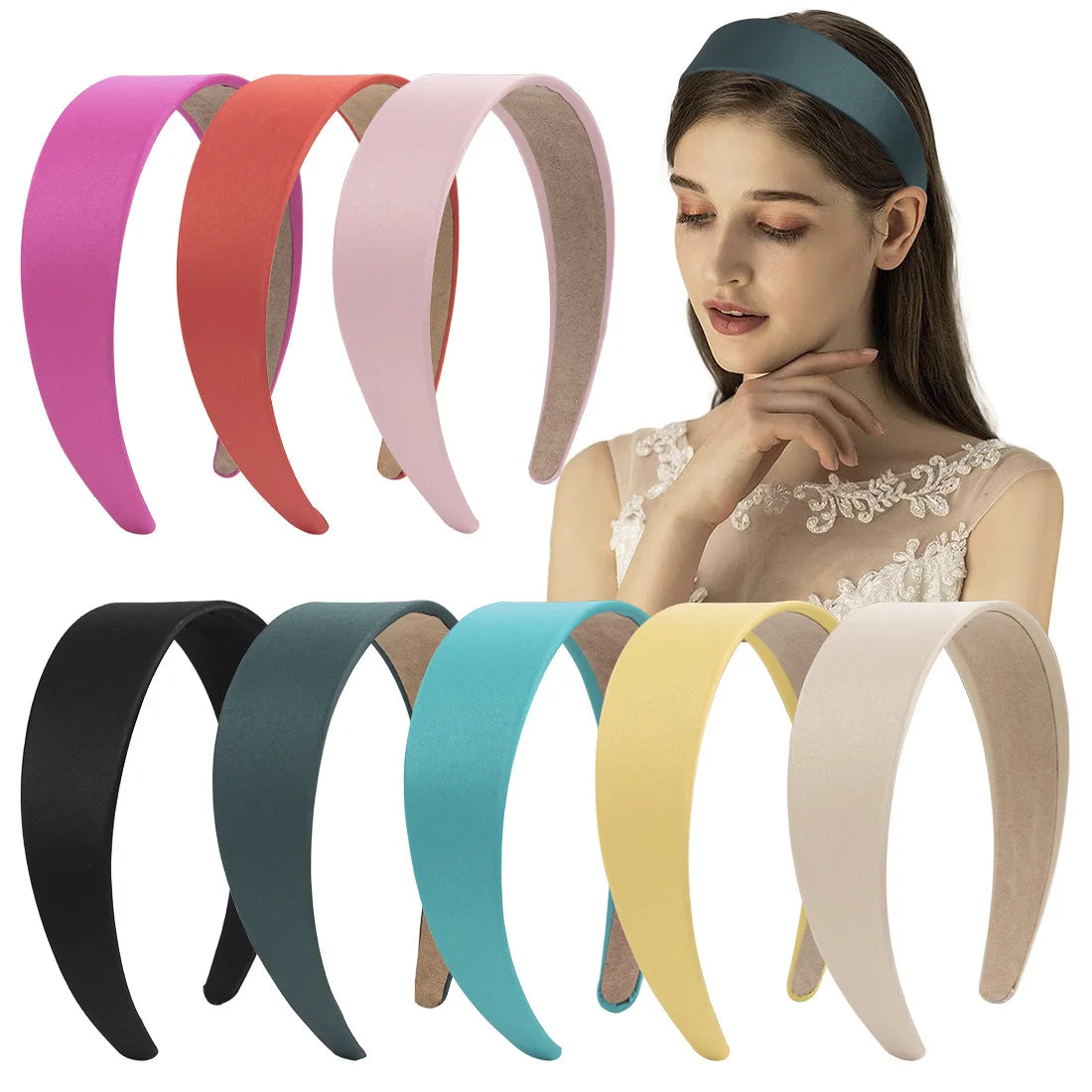 Candy Color Simple Hair Hoop 4CM/1.57INCH Wide Headband for Women