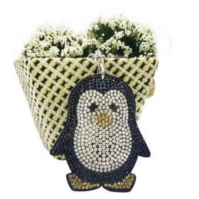 Bling Penguin Crystal Rhinestone KeyChain Gift Women KeyRing Home Car Bag Clip Key Holder Lady Girl Tassel Bird Penguin Keychain