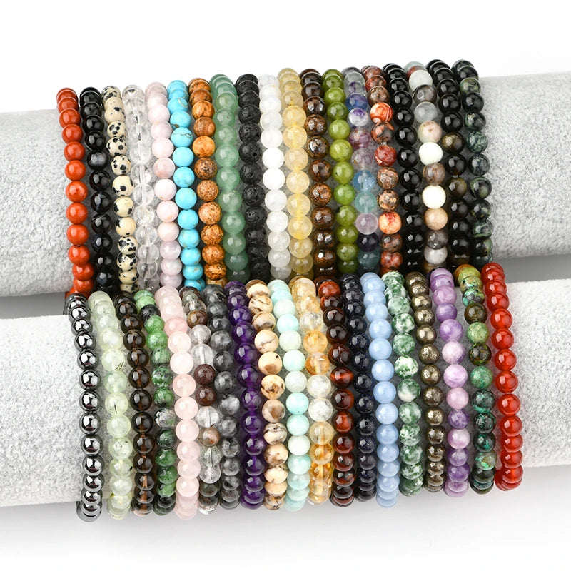 6MM Energy Healing Crystal Bead Bracelet Large Variety Crystal Kids Bead Bracelet for Gifts