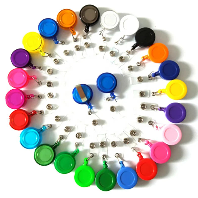 Retractable Plastic Pin Magnetic Wallet Alligator Clip Badge Holder Reel