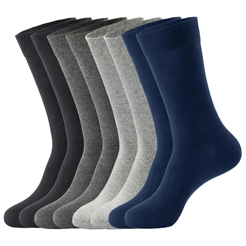 Men's Cotton Crew Dress Socks Wholesale Breathable Comfortable Daily Anti-Odor Socks Customizable with Anti-Bacterial Feature