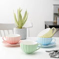 Hot Sale European Ceramic Pumpkin Tea & Coffee Cups & Saucers Set for Giveaways